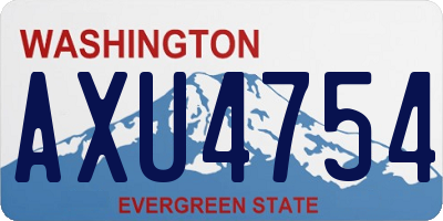 WA license plate AXU4754