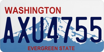 WA license plate AXU4755