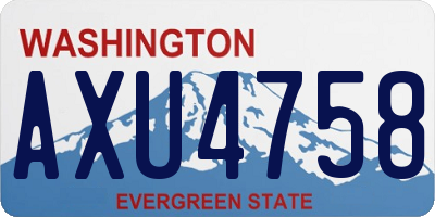 WA license plate AXU4758