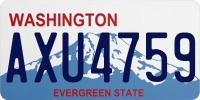 WA license plate AXU4759