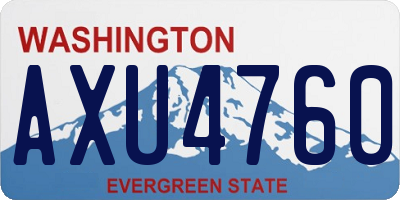 WA license plate AXU4760