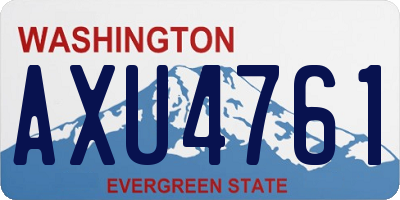 WA license plate AXU4761