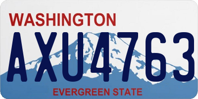 WA license plate AXU4763