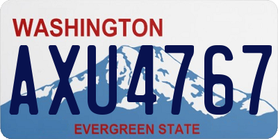 WA license plate AXU4767