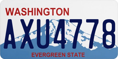 WA license plate AXU4778