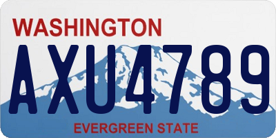 WA license plate AXU4789
