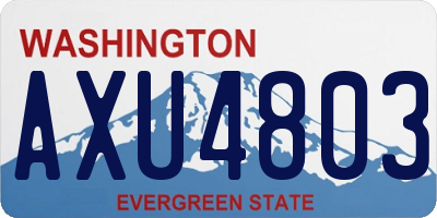 WA license plate AXU4803