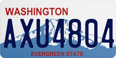 WA license plate AXU4804