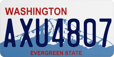 WA license plate AXU4807