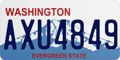 WA license plate AXU4849