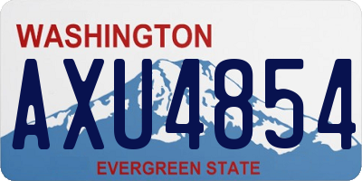 WA license plate AXU4854