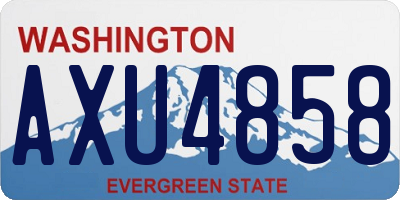 WA license plate AXU4858