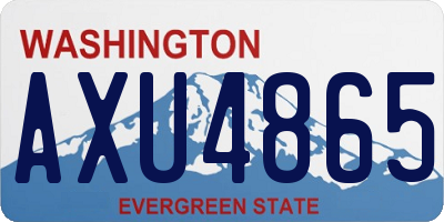 WA license plate AXU4865