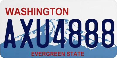 WA license plate AXU4888