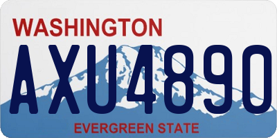 WA license plate AXU4890