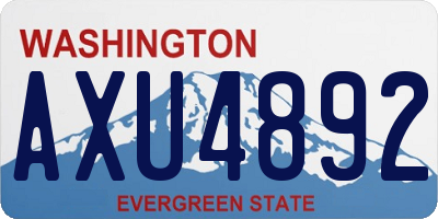 WA license plate AXU4892