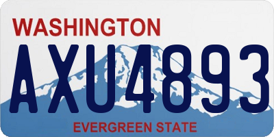 WA license plate AXU4893