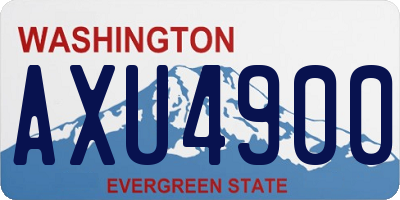 WA license plate AXU4900