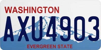 WA license plate AXU4903