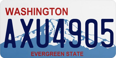 WA license plate AXU4905