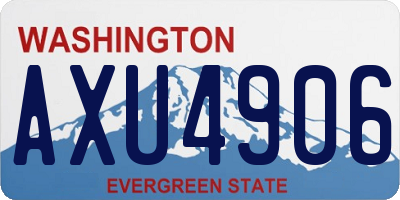 WA license plate AXU4906