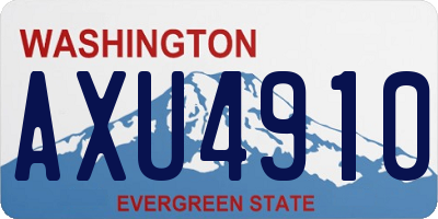 WA license plate AXU4910