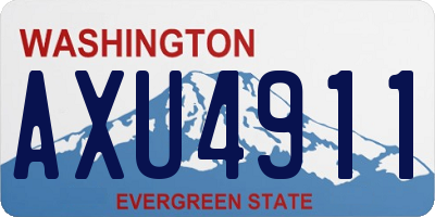 WA license plate AXU4911