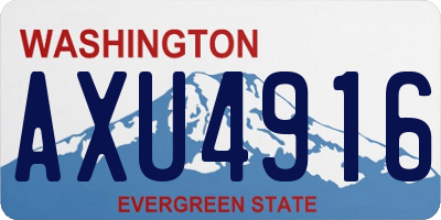 WA license plate AXU4916