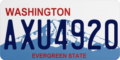 WA license plate AXU4920