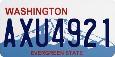 WA license plate AXU4921