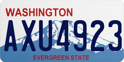 WA license plate AXU4923