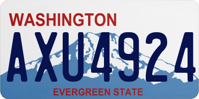 WA license plate AXU4924