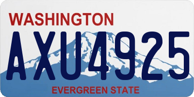 WA license plate AXU4925