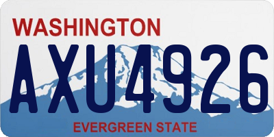 WA license plate AXU4926