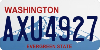 WA license plate AXU4927