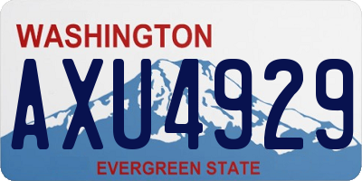 WA license plate AXU4929