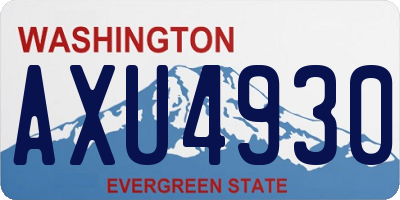 WA license plate AXU4930