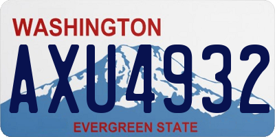 WA license plate AXU4932