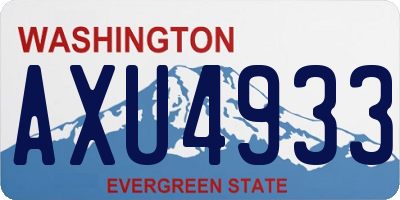 WA license plate AXU4933