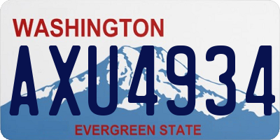 WA license plate AXU4934