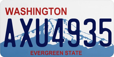 WA license plate AXU4935