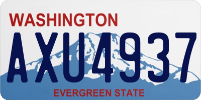 WA license plate AXU4937