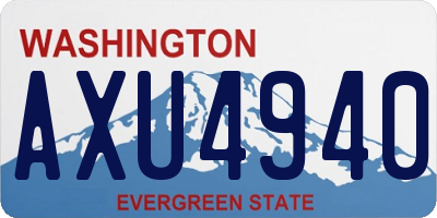 WA license plate AXU4940