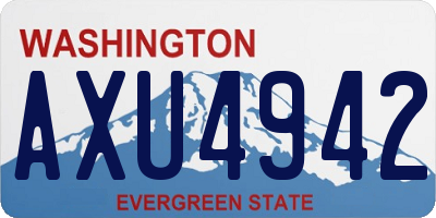 WA license plate AXU4942