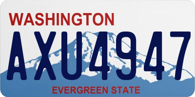 WA license plate AXU4947