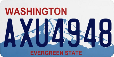 WA license plate AXU4948