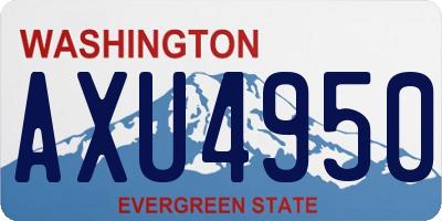 WA license plate AXU4950