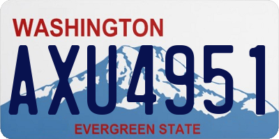 WA license plate AXU4951