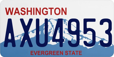 WA license plate AXU4953