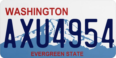 WA license plate AXU4954